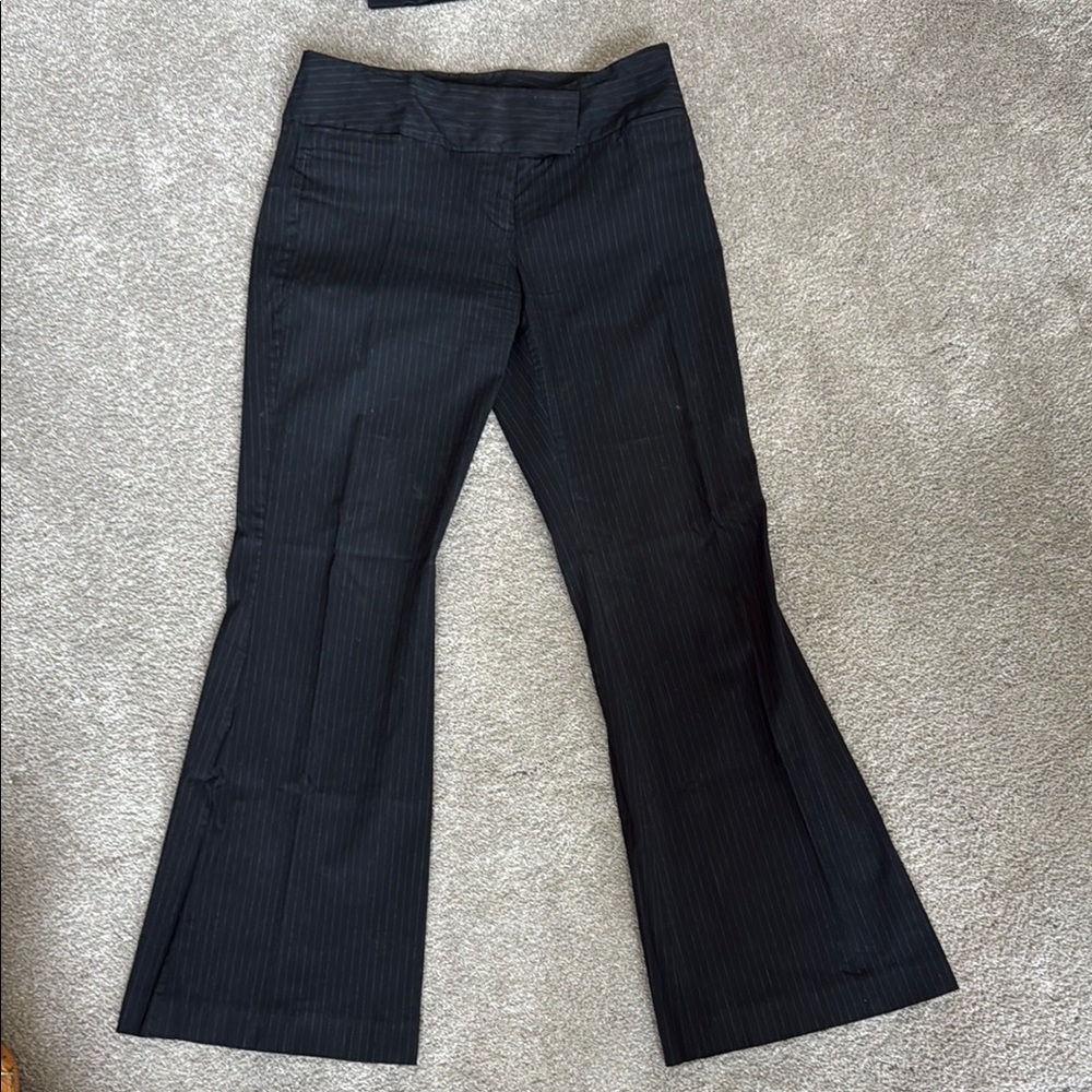 Express Black Flare Pants High-Rise Tailored